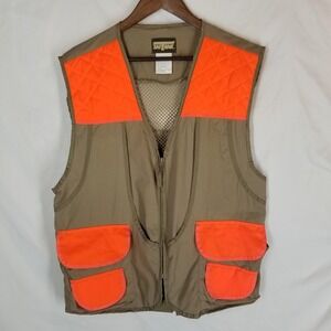 Vintage SafTBak Bird Duck Hunting Vest Tan Blaze Orange Unisex Size XL Mesh Back